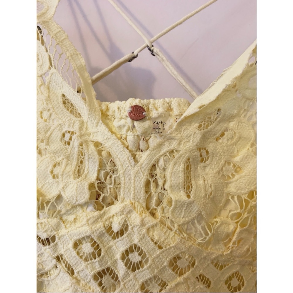 Free People Pale Yellow Flowy Dress - Picture 3 of 5